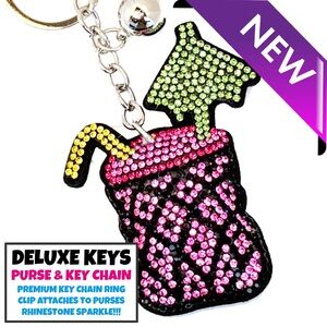 DeLuxe Keys Rhinestone Keychain/Purse Chain-Pina Colada